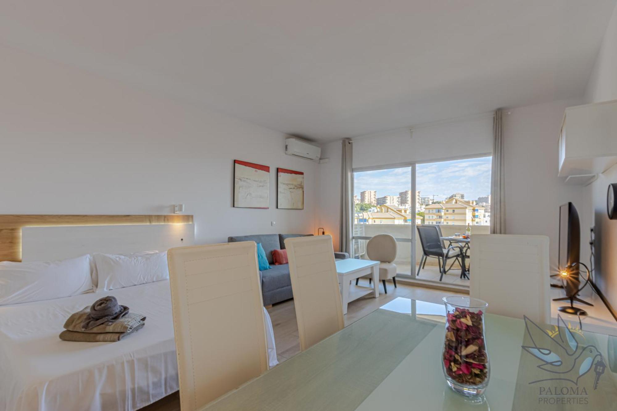Benal beach suite, estudio con parque acuático y vistas al mar. Benalmádena Esterno foto